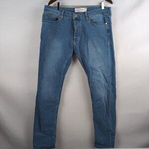 Topman Men's Stretch Skinny Denim Jeans Blue Made in Egypt, Size 36W/32L